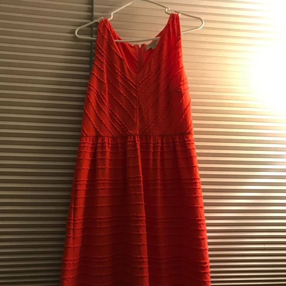 LOFT Vibrant Orange Sleeveless Dress